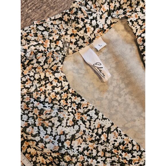 Elan anthropologie tiered lined a line floral chiffon flowy dress womens large - Picture 8 of 9